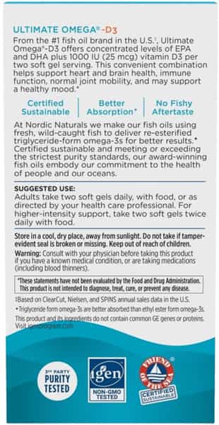Nordic Naturals Ultimate Omega D3 | Adults | Omega 3 Lemon | 1000Mg 120 Softgels