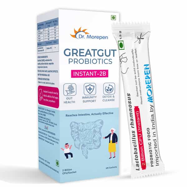 Dr. Morepen Greatgut Probiotics | Instant-2B | Sachet | 6 No's
