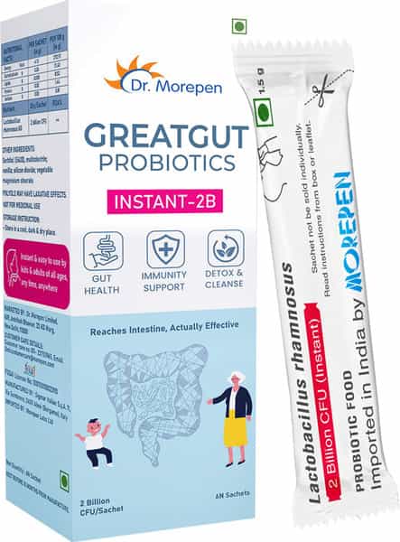 Dr. Morepen Greatgut Probiotics | Instant-2B | Sachet | 6 No's
