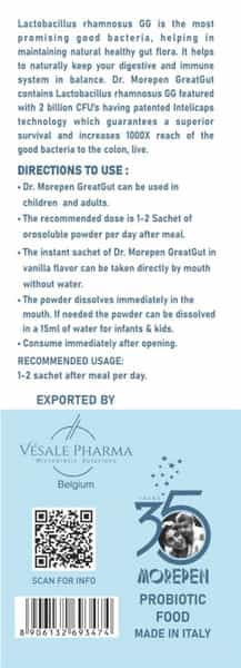 Dr. Morepen Greatgut Probiotics | Instant-2B | Sachet | 6 No's
