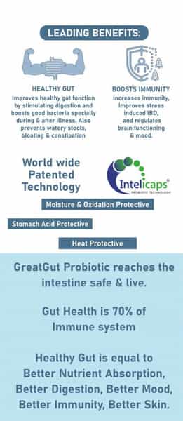 Dr. Morepen Greatgut Probiotics | Instant-2B | Sachet | 6 No's