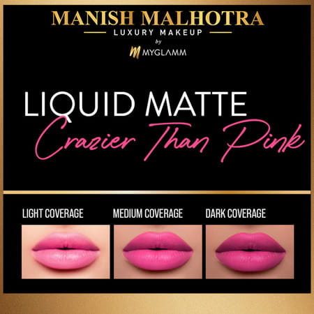 Manish Malhotra Beauty By Myglamm Liquid Matte Lipstick-Crazier Than Pink