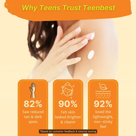 Healthbest Teens Body Lotion With Kojic Acid & Vitamin E - 200ml For Boys & Girls Ages 13-19