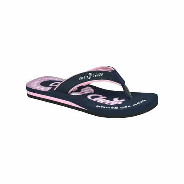 Ortho Cheer Women's Orthopedic And Diabetic Relief Super Soft Slipper | Navy Blue | Size - 4