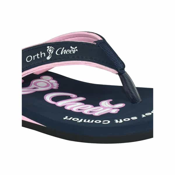 Ortho Cheer Women's Orthopedic And Diabetic Relief Super Soft Slipper | Navy Blue | Size - 4