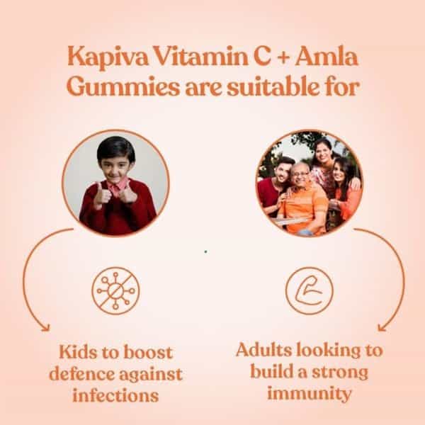 Kapiva Vitamin C + Amla Gummies (Helps Boost Immunity) - 10 Gummies