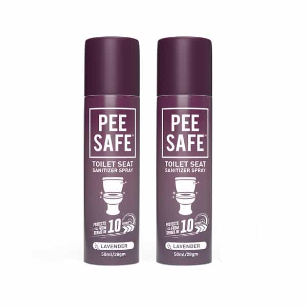 Peesafe Toilet Seat Sanitizer Spray (50Ml - 2 Packs) - Lavender|Kills 99.9% Germs & Travel Friendly