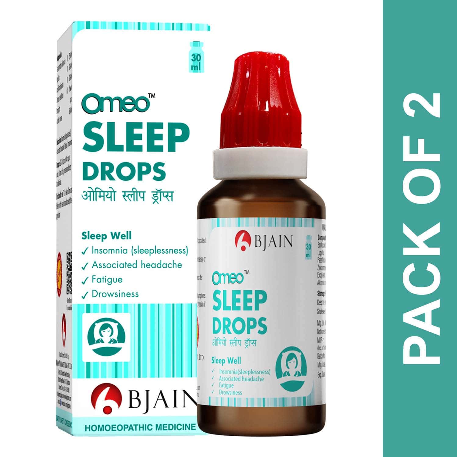 Bjain Omeo Sleep Drops For Insomnia & Associated Headache | 30ml (Pack Of 2)