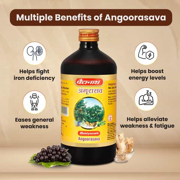 Baidyanath Ayurved Angoorasava 450Ml | Digestive Wellness Tonic