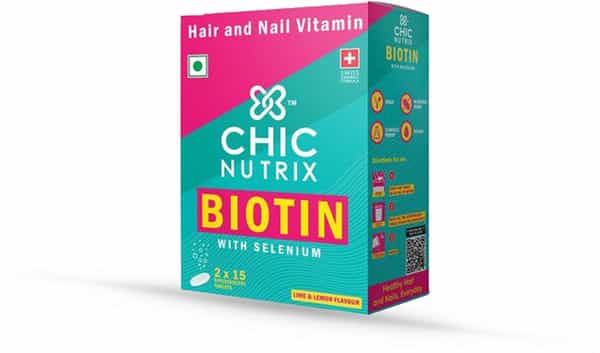 Chicnutrix Biotin With Selenium - Hair & Nail Vitamin - 30 Effervescents - Lime & Lemon