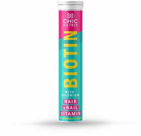 Chicnutrix Biotin With Selenium - Hair & Nail Vitamin - 30 Effervescents - Lime & Lemon