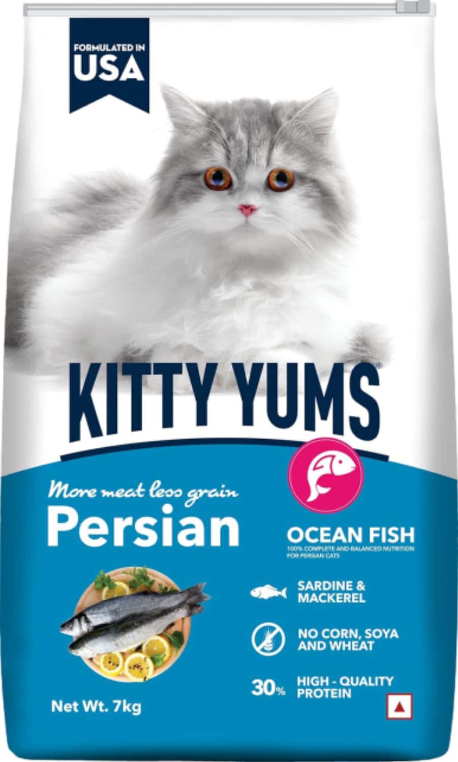 Kitty Yums Persian Adult Dry Cat Food | Ocean Fish | 7kg Pack