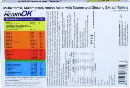 Health Ok Multivitamin & Mineral Lemon Flavoured Tablets For Men 10 No'S