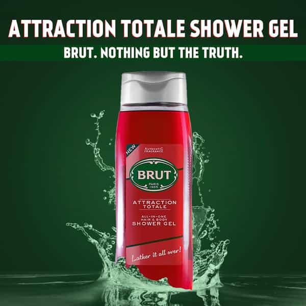 Brut Attraction Total All - In- One Hair & Body Shower Gel - 500Ml