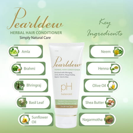 Pearldew Herbal Hair Conditioner 100 Ml | Bhringraj & Shikakai | Paraben Free (Pack Of 4)