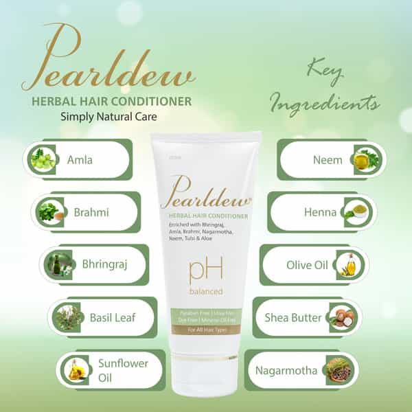 Pearldew Herbal Hair Conditioner 100 Ml | Bhringraj & Shikakai | Paraben Free (Pack Of 4)