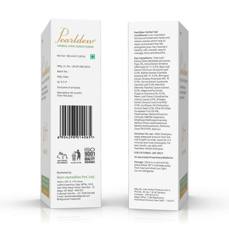 Pearldew Herbal Hair Conditioner 100 Ml | Bhringraj & Shikakai | Paraben Free (Pack Of 4)