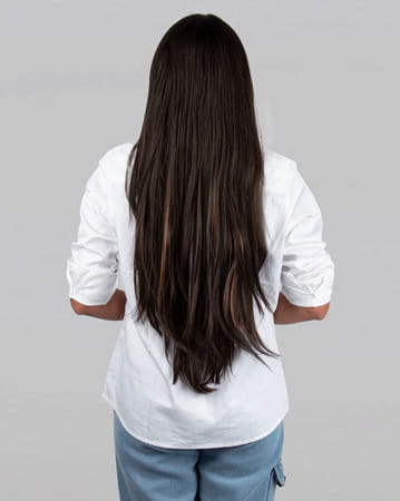 Streak Street Clip-In 24" Dark Brown Straight Hair Extensions With Copper Highlights