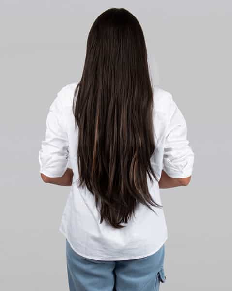 Streak Street Clip-In 24" Dark Brown Straight Hair Extensions With Copper Highlights