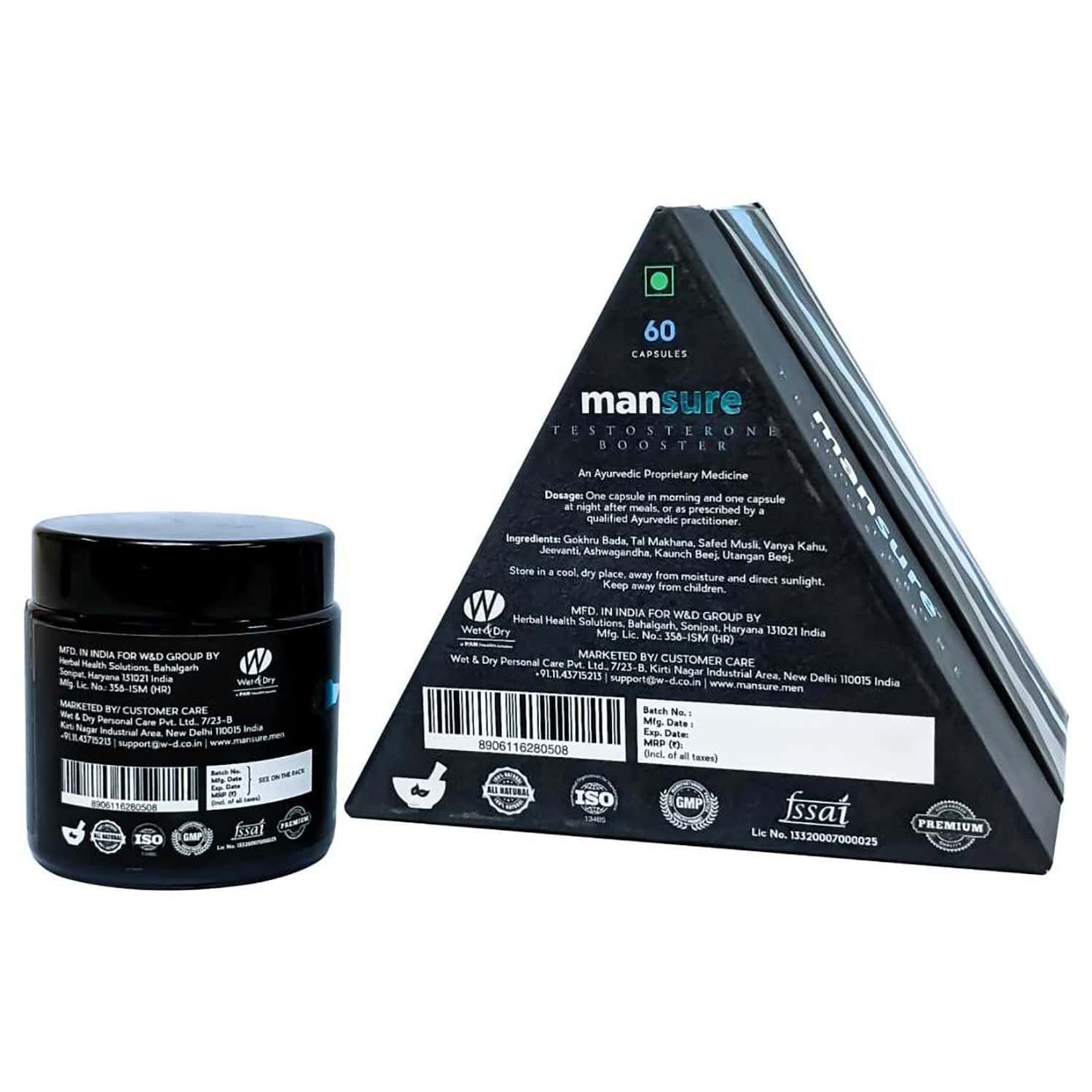 Buy MANSURE TESTOSTERONE BOOSTER FOR MEN'S HEALTH 1 PACK (60 CAPSULES