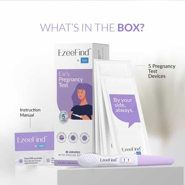 Ezeefind Early Pregnancy Test Kit|Midstream Technology|One Step Process|Over 99% Accurate|Pack Of 5