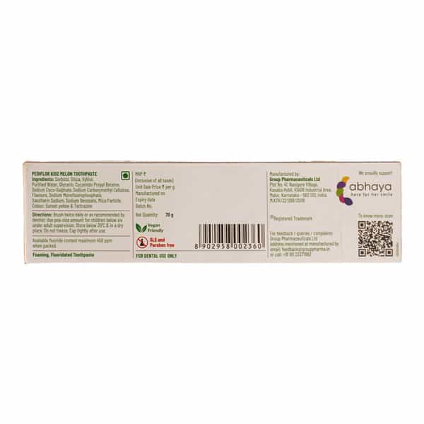 Pediflor Kidz Melon Flavour Tube Of 70Gm Toothpaste
