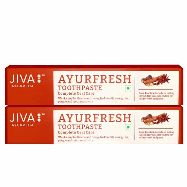 Jiva Ayurfresh Toothpaste|Helps In Toothache & Bad Breathing - 100Gm (Pack Of 2)