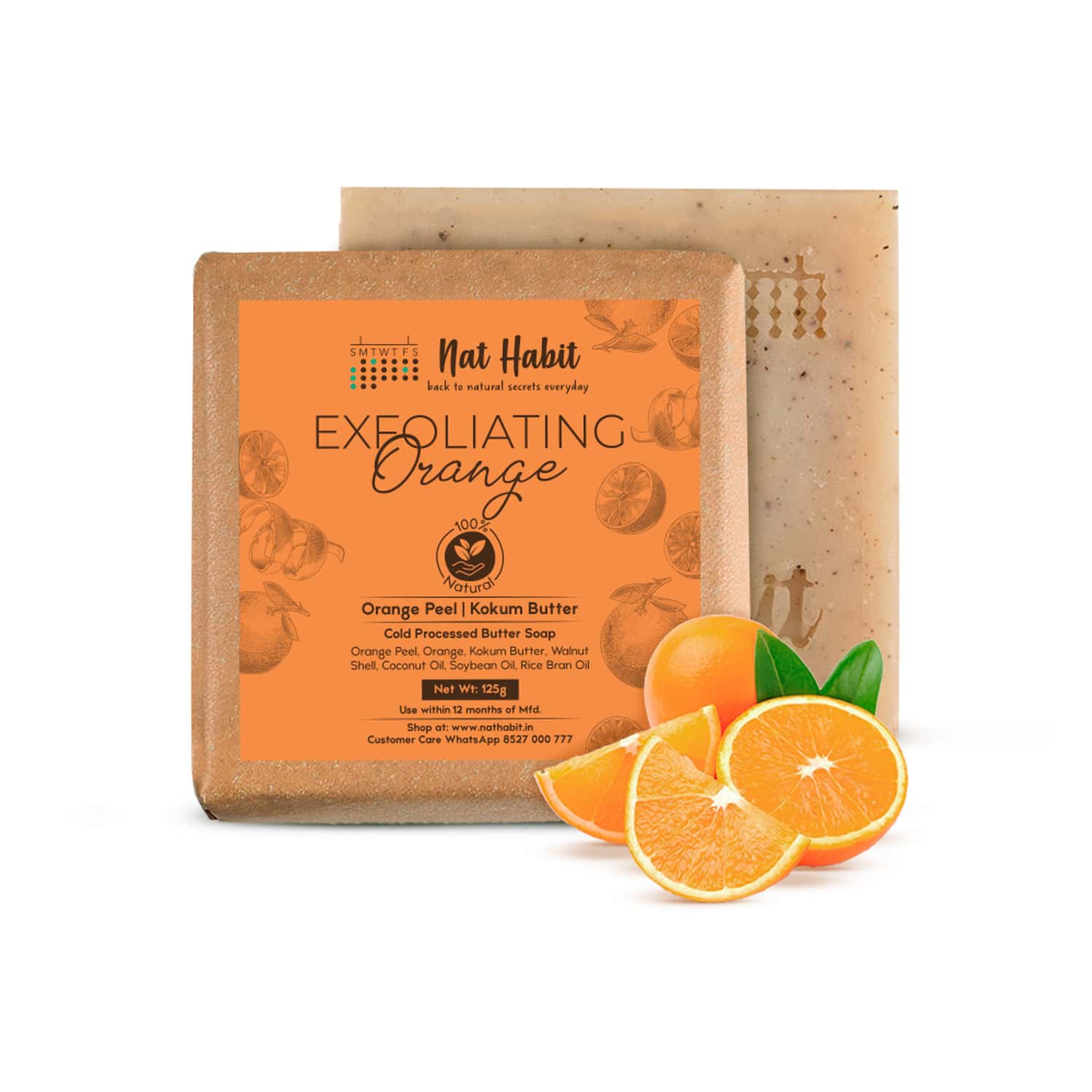 Nat Habit Healing Turmeric Bathing Soap - Clears Uneven Skin Tone | Speeds Up Skin Repair (125g)