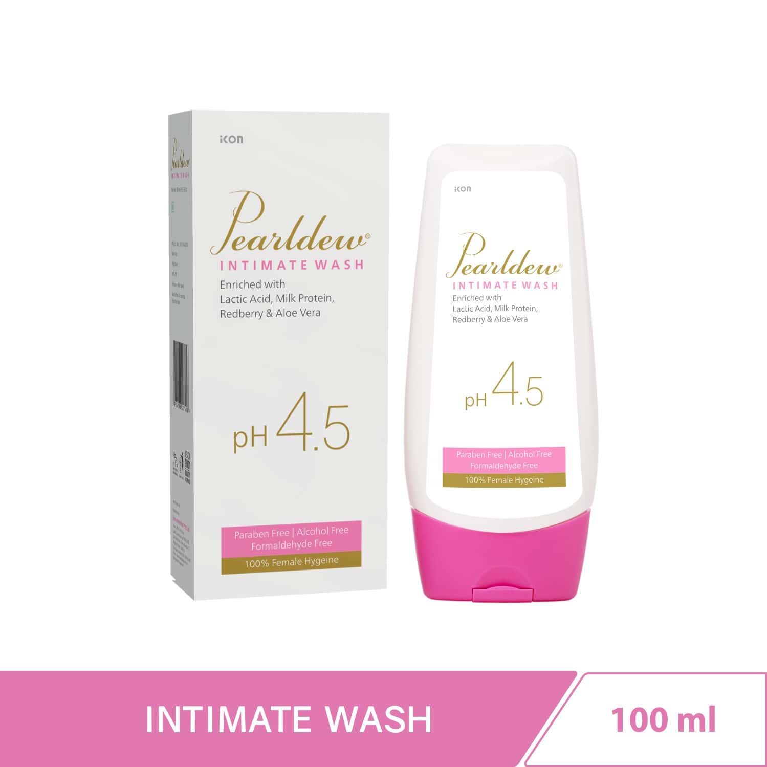 Pearldew Intimate Wash 100 Ml | With Aloe & Red Berry | Alcohol Free (Pack Of 2)