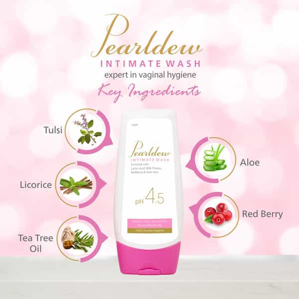 Pearldew Intimate Wash 100 Ml | With Aloe & Red Berry | Alcohol Free (Pack Of 2)