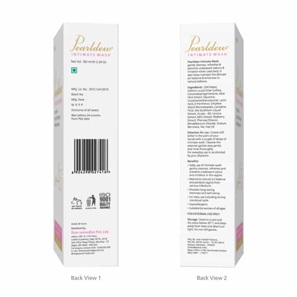Pearldew Intimate Wash 100 Ml | With Aloe & Red Berry | Alcohol Free (Pack Of 2)