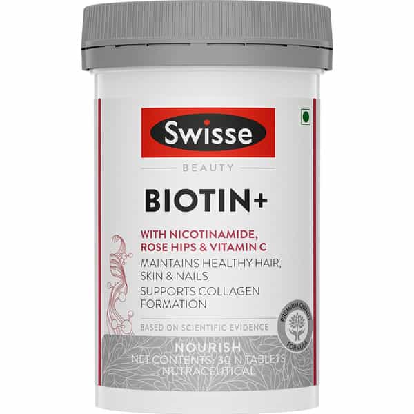 Swisse Beauty Biotin+ With Nicotinamide Rose Hips & Vitamin C Tablet 30 No's