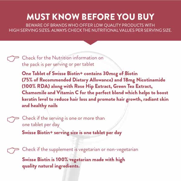 Swisse Beauty Biotin+ With Nicotinamide Rose Hips & Vitamin C Tablet 30 No's