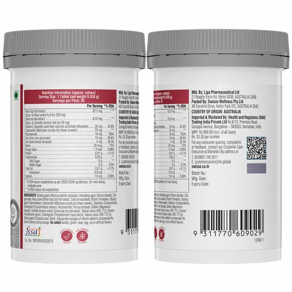 Swisse Beauty Biotin+ With Nicotinamide Rose Hips & Vitamin C Tablet 30 No's
