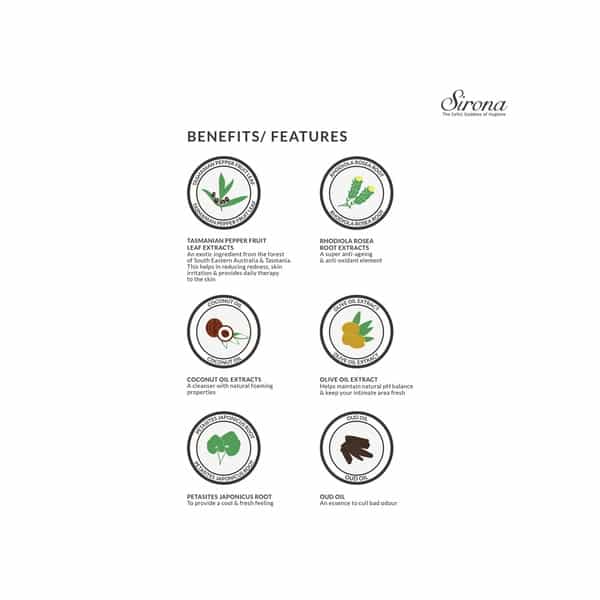 Sirona Natural Ph Balanced Intimate Wash With 5 Magical Herbs Help Reduce Odor Itching For All 60 Ml
