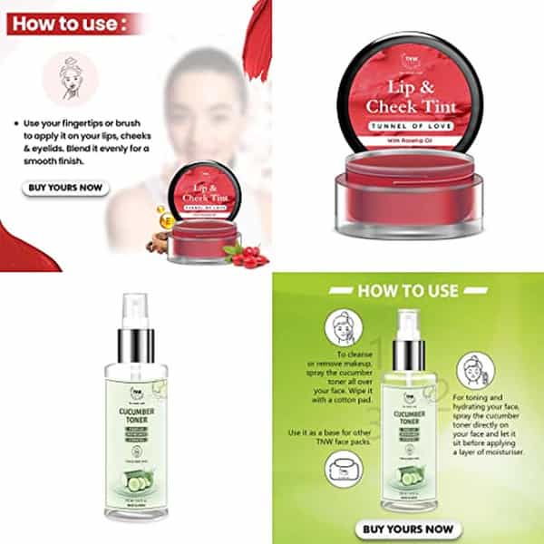 Tnw The Natural Wash Lip & Skin Care Combo With Tunnel Of Love Lip & Cheek Tint And Cucumber Toner