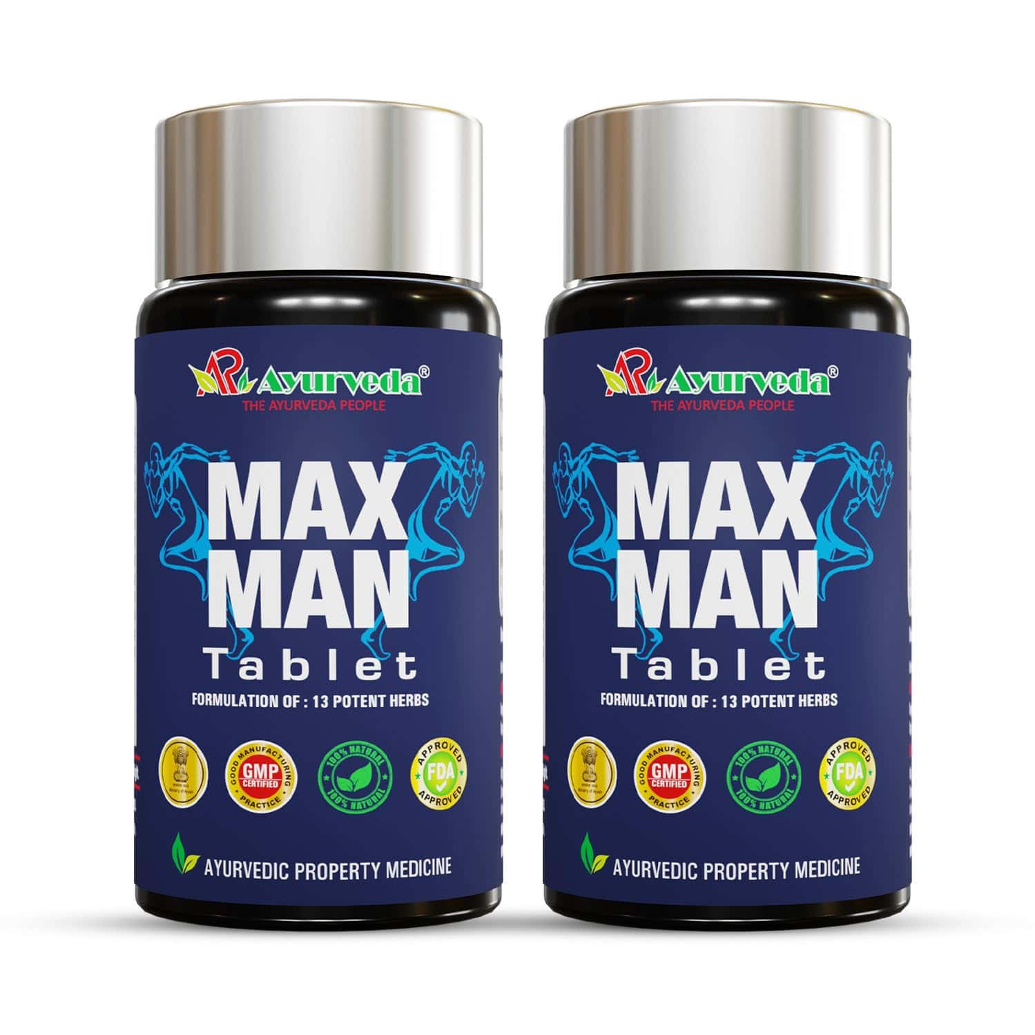 A R Ayurveda Max Man Ayurvedic Tablets For Men For Stamina | Muscle Growth - 30 Tablets Pack Of 2