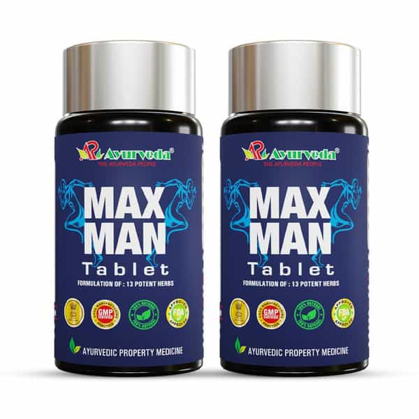 A R Ayurveda Max Man Ayurvedic Tablets For Men For Stamina | Muscle Growth - 30 Tablets Pack Of 2