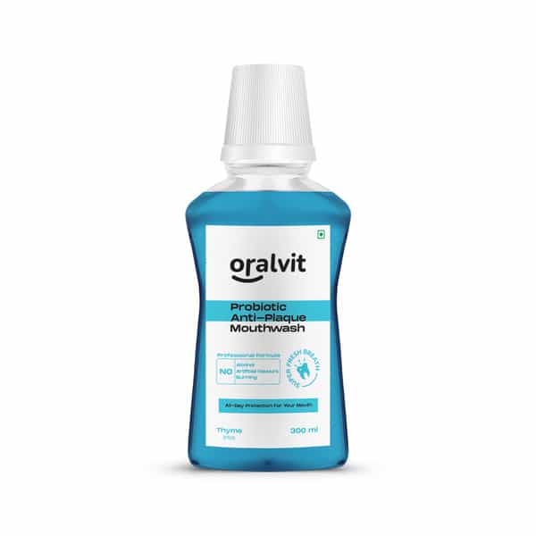 Oralvit Probiotic Anti-Plaque Mouthwash With Mild Thyme | Fights Germs |For Men & Women - 300Ml