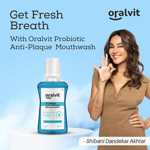 Oralvit Probiotic Anti-Plaque Mouthwash With Mild Thyme | Fights Germs |For Men & Women - 300Ml