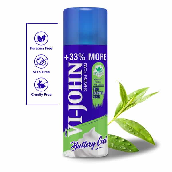 Vi-John Combo Pack Of Master Stroke 5 Blade Razor & Sensitive Skin Type Shaving Foam 400Ml