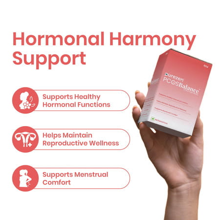 Purezen Pcos Balance | Hormonal Supplement | Regulating Cycles & Reproductive Wellness - 60 Capsules