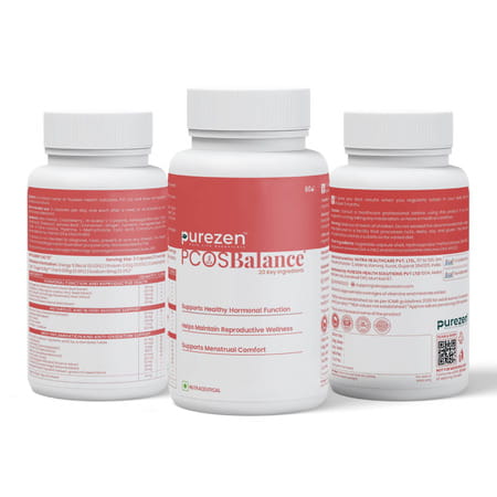 Purezen Pcos Balance | Hormonal Supplement | Regulating Cycles & Reproductive Wellness - 60 Capsules