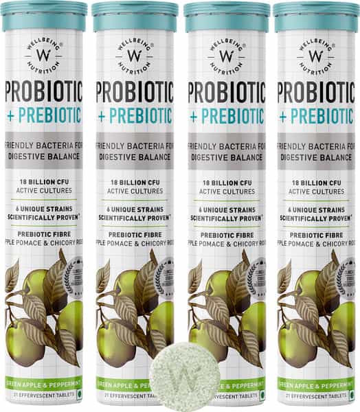Wellbeing Nutrition Daily Probiotic+Prebiotic Plant Based 18 Billion Cfu 6 Strains Pack Of 4X21 Tab