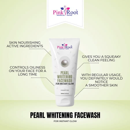Pink Root Pearl Whitening Face Wash 100ml