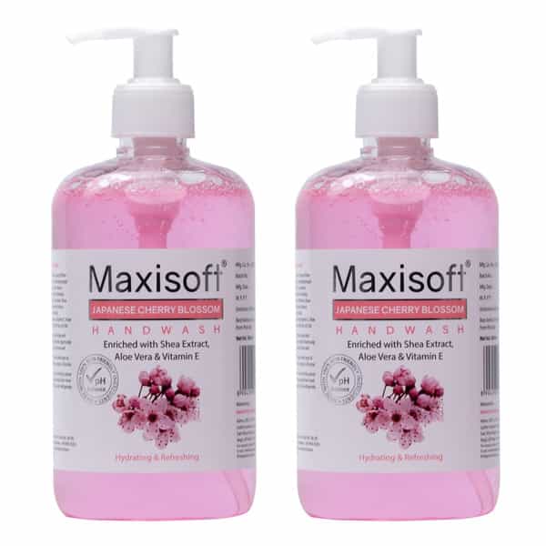 Maxisoft Hydrating & Refreshing Hand Wash | Japanese Cheery Blossom | 500 Ml | Pack Of 4