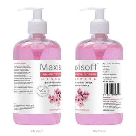 Maxisoft Hydrating & Refreshing Hand Wash | Japanese Cheery Blossom | 500 Ml | Pack Of 4
