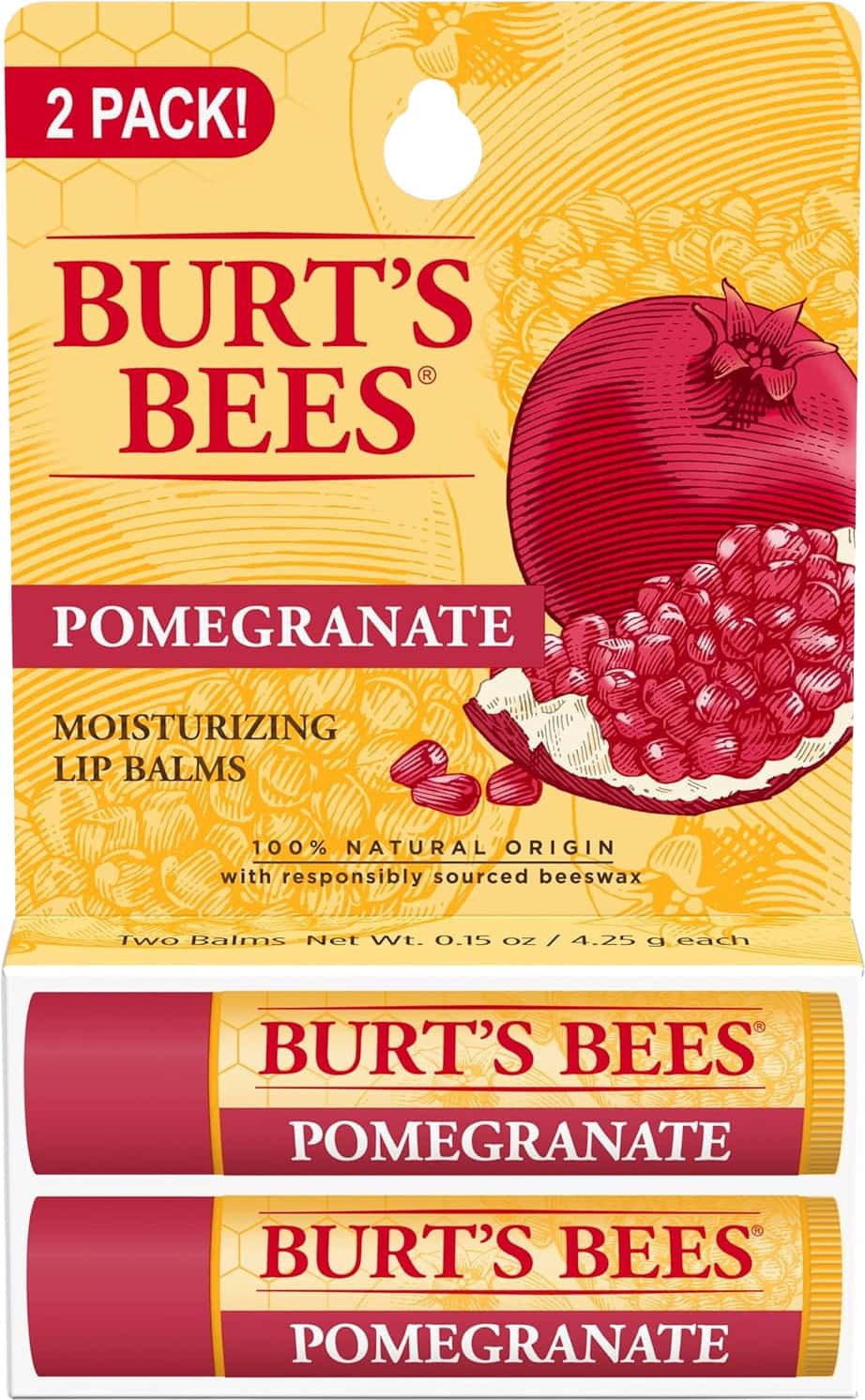 Burt'S Bees Lip Balm | Original Beeswax | 4.25g | Pack Of 2