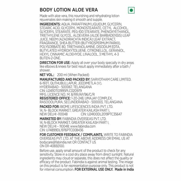 Fabindia Aloe Vera Body Lotion- 200Ml