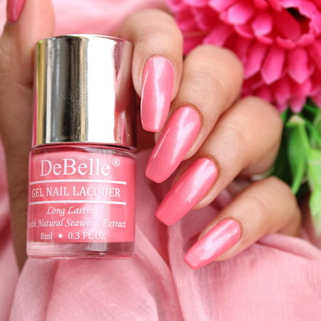 Debelle Fleur De Pearl Gel Nail Polish Gift Set Of 2 Mauve- 16 Ml (8 Ml Each) Rakhi Gifts